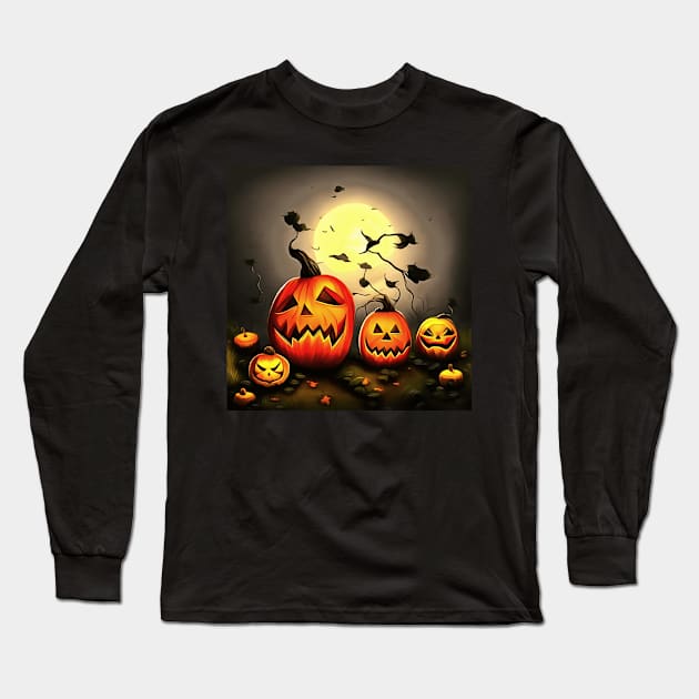 Halloween Happenings Birth Of The JackOLantern Long Sleeve T-Shirt by taiche